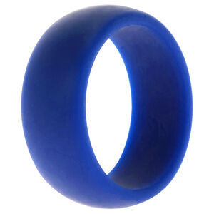 Silicone Wedding Ring Dome Style - Blue by ROQ for Men - 8 mm Ring